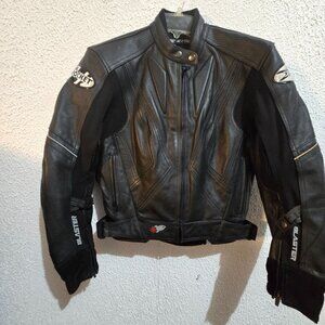 Joe Rocket Girl Womens Leather Motorcycle Jacket Black Size M